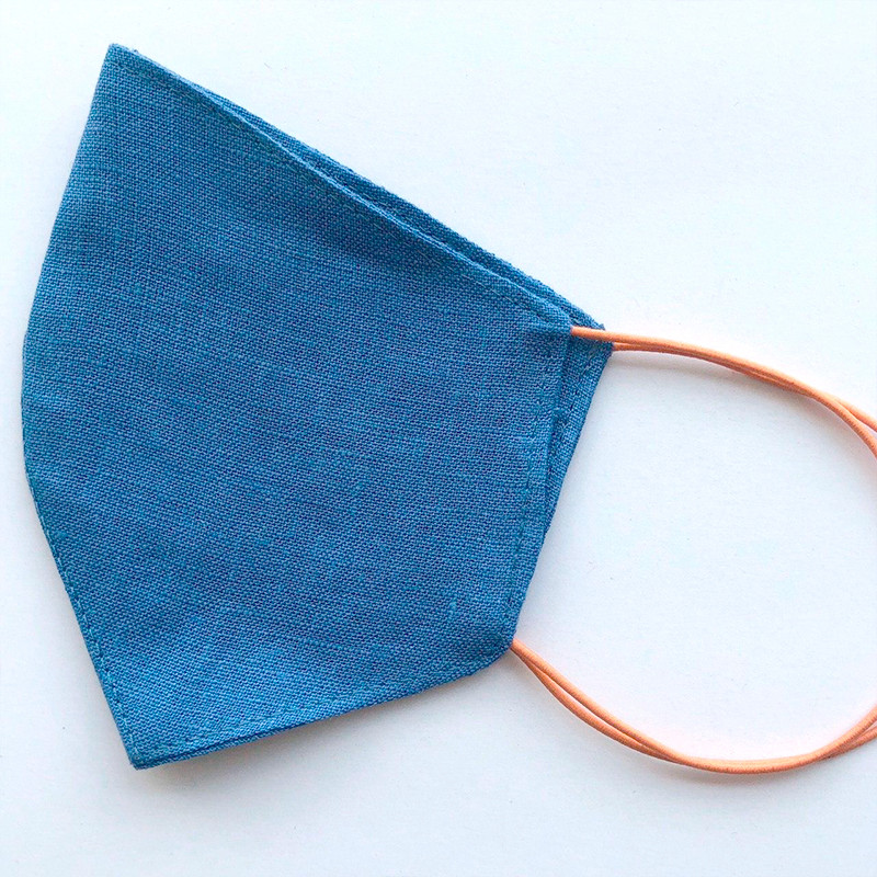 Маска захисна багаторазова зі 100% ЛЬОНу Розмір M (Синій) Суми - фото 1