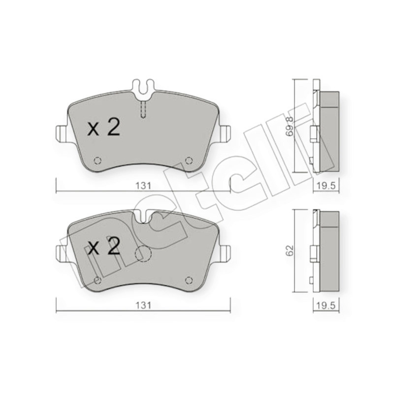Колодки передні Mercedes-Benz C-class (W203, CL203, S203) (METELLI) гальмівні Мукачево - фото 1