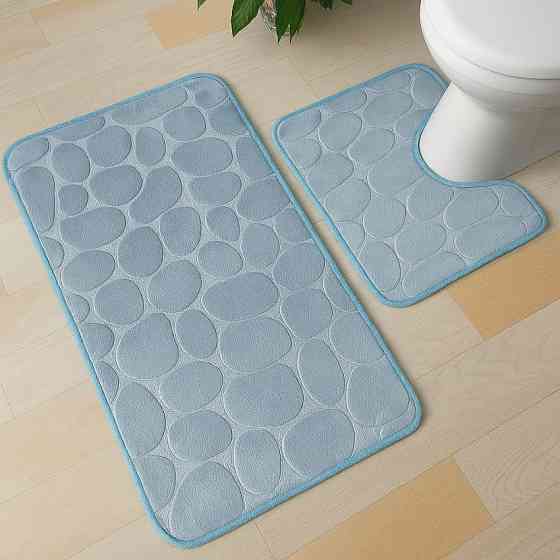 Набір синіх килимків для ванної 2 шт Blue Вінниця