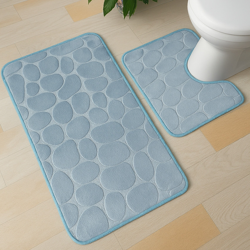 Набір синіх килимків для ванної 2 шт Blue Вінниця - фото 1