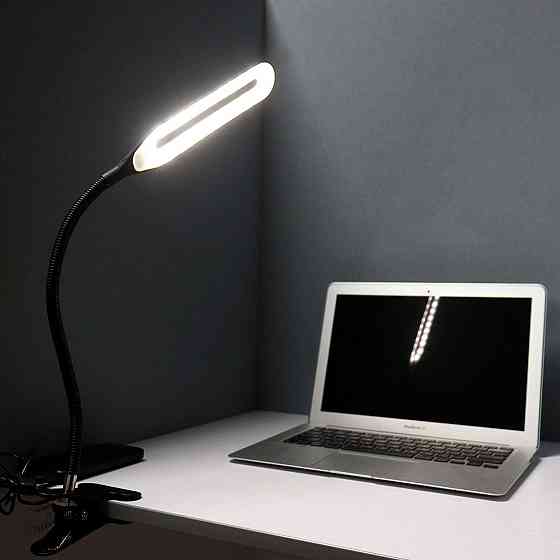 Настільна світлодіодна USB лампа на прищіпці 24 діода,гнучка,Чорна SBR Київ