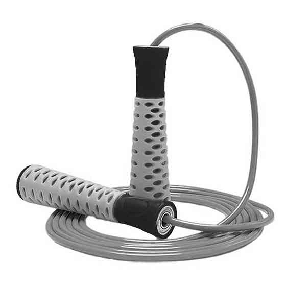 Скакалка PowerPlay 4206 Jump Rope PRO+ Сіро-чорна (2,75m.) Кам'янське