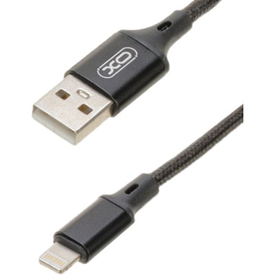 Дата кабель USB 2.0 AM to Lightning 1.0m NB143 Braided Black XO (XO-NB143i1-BK) Вінниця - фото 2
