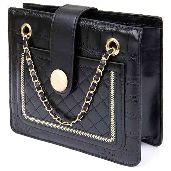 Сумка из кожзаменителя с тиснением Vintage sale_14943 Черная Киев