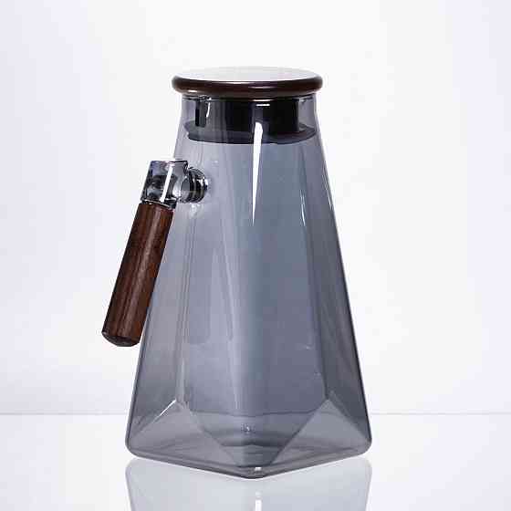 Yiwu Глечик для напоїв скляний 1.8 л з бамбуковою кришкою 64486-73 Коломия