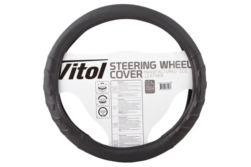 Оплітка на кермо M без запаху Vitol HU-100107BK-M чорний/під дерево Вінниця - фото 2