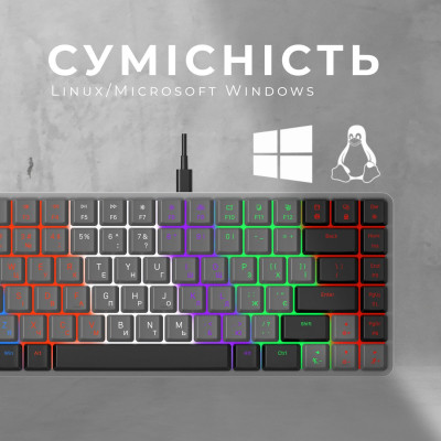 Клавіатура GamePro MK140R Red Swich Low Profile USB Dark Gray (MK140R) Вінниця - фото 6