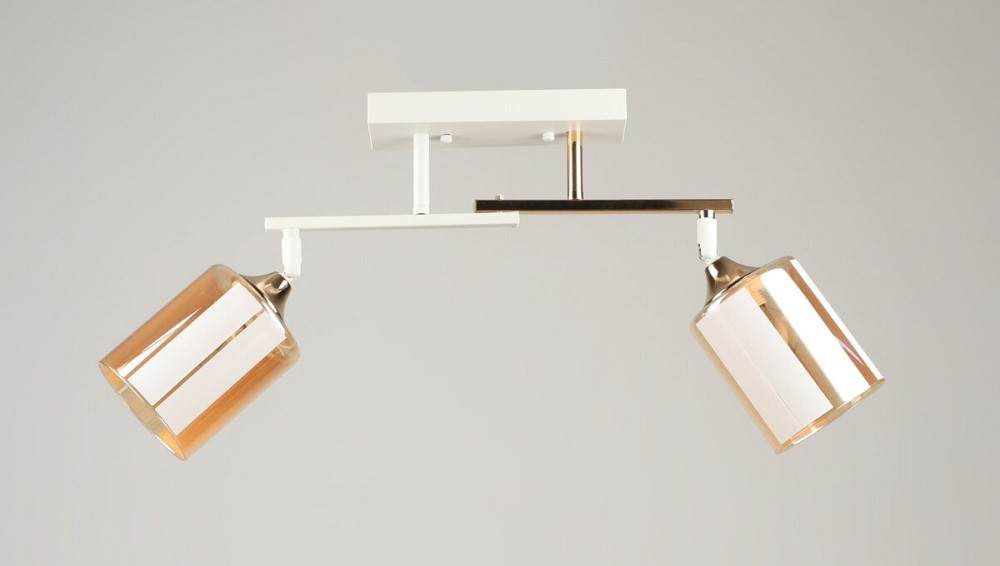 VALESO Люстра стельова VALESO K2322/2 на 2 плафони E27, Білий+Золото, Метал/Скло Коломыя - изображение 1