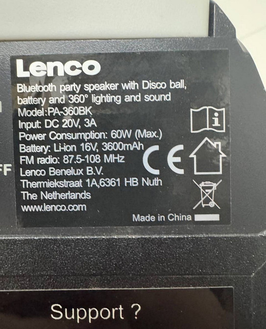 Колонка блютуз Lenco PA-360Bk. Харьков - изображение 5