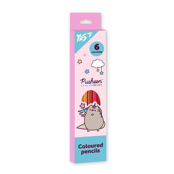 Олівці кольорові 6 кол. "Yes" Pusheen тригранні, 290725, шт Київ