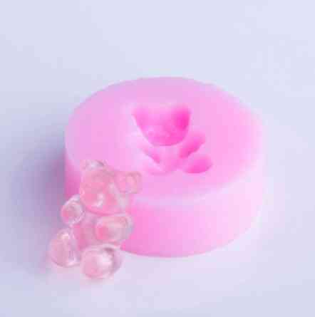Силиконовый молд Мишка маленький 3 см розовый Киев