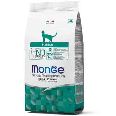 Сухий корм для кішок Monge Cat Hairball зі смаком курки, кукурудзи та рису 5 кг (8009470125548) Вінниця