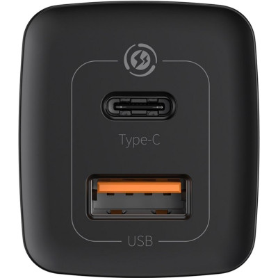 Зарядний пристрій Baseus 2xUSB 65W GaN (USB-C+USB-A) black (CCGAN2L-B01) Вінниця - фото 4
