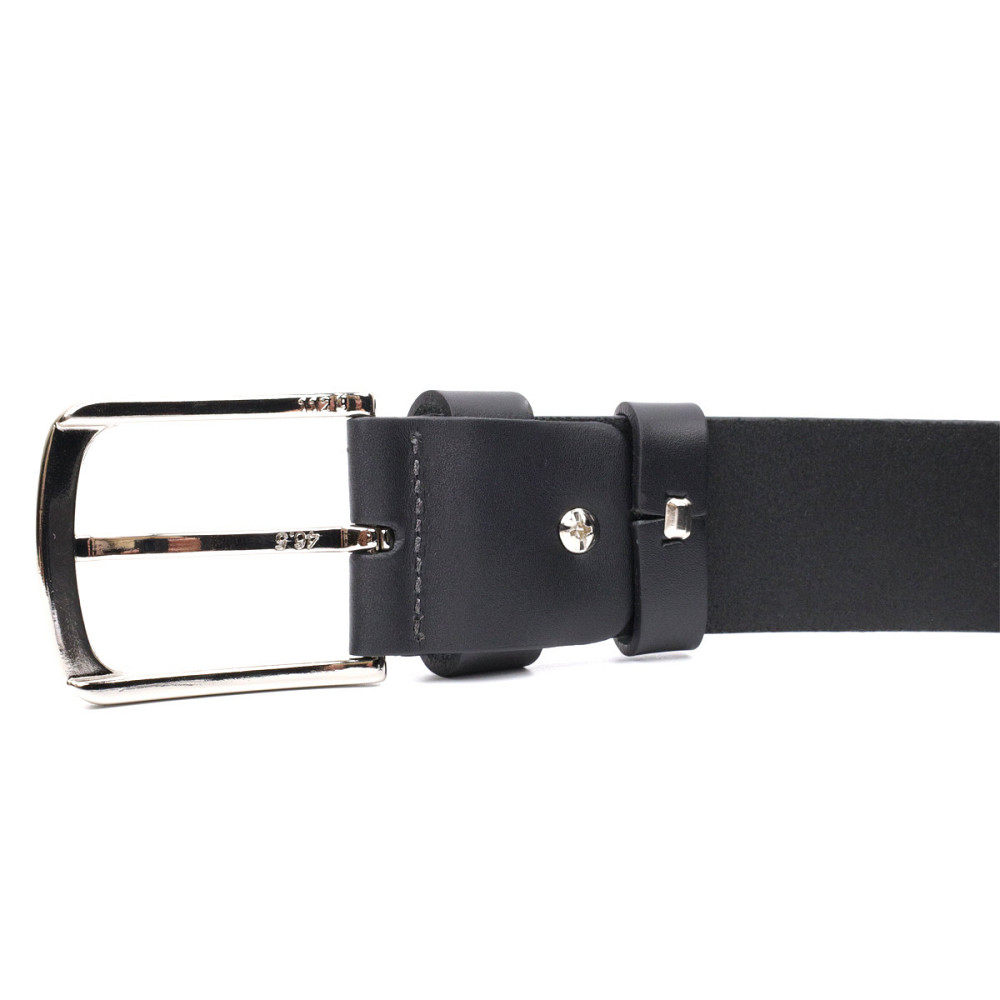 Стильный ремень под джинсы из натуральной кожи Черный (GRANDE PELLE) Киев - изображение 6