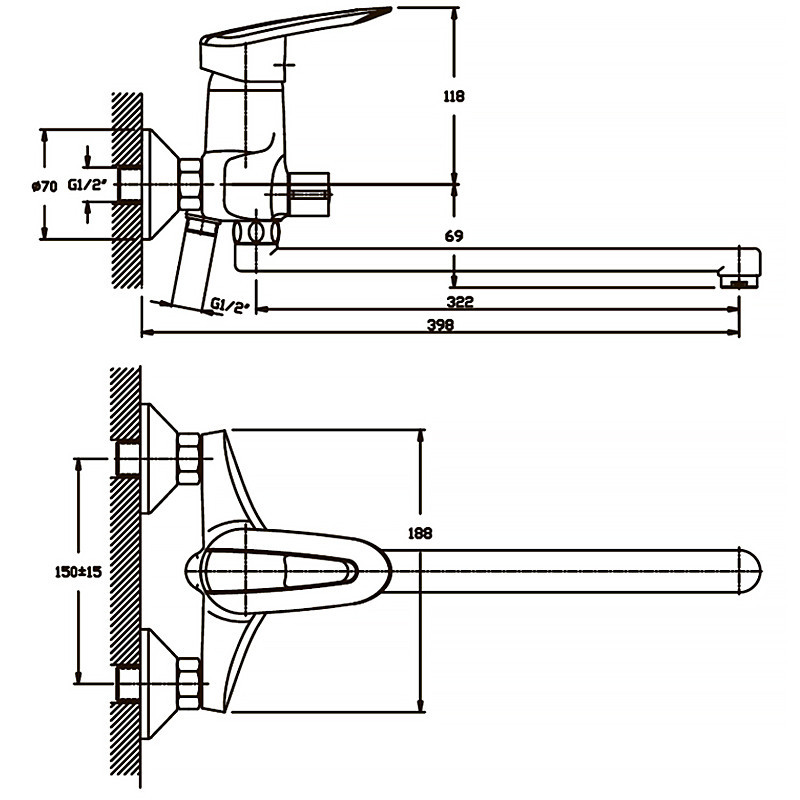 Змішувач для ванни Haiba Disk 006 (HB0054) - надійний вибір Харків - фото 2