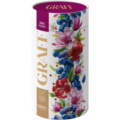 Чай Graff с ароматом винограда и граната "1001 Страсть/1001 Passion" 80 г (4820279612607) Винница - изображение 1