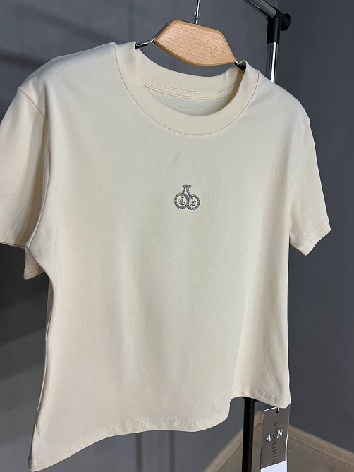 Футболка жіноча A-N 911-20 середня довжина вишня камінчики one size, світло-бежевий, one size Київ - фото 11