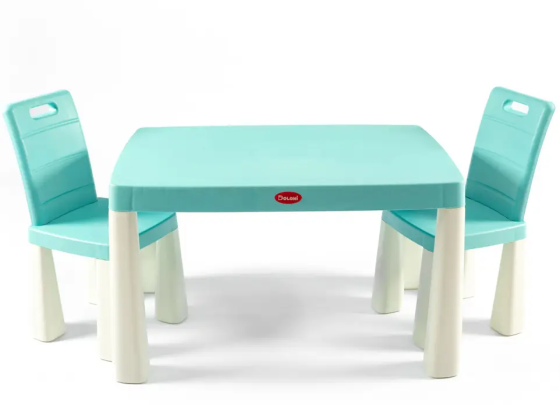 Дитячий комплект стіл та два стільці Doloni (пластиковий) Бірюзовий Київ