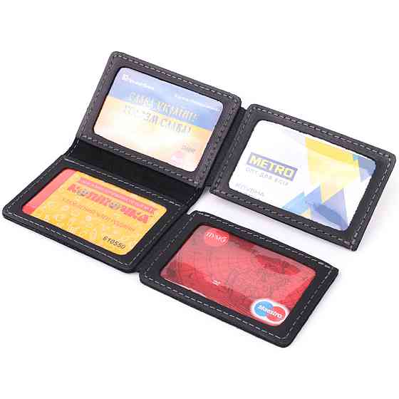 Чудова обкладинка на автодокументи у вінтажній шкірі Чорний (GRANDE PELLE) Київ