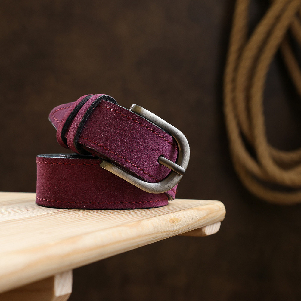 Выразительный замшевый женский ремень Vintage 20792 Фиолетовый Киев - изображение 10