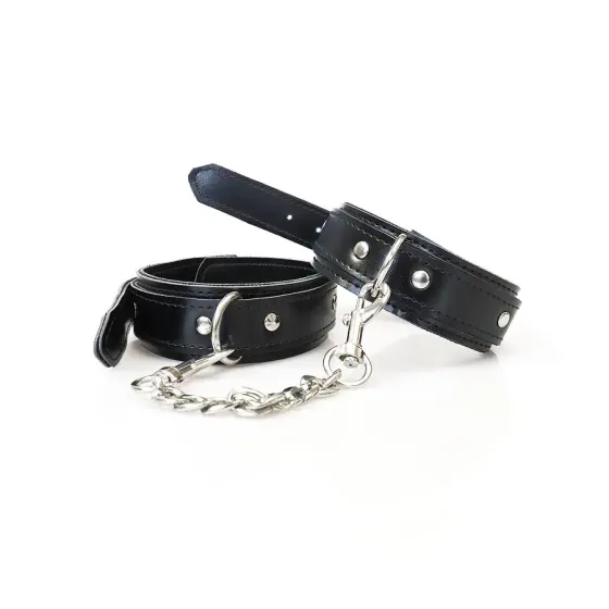 Набір BDSM Art of Sex - Emoji, наручники та поножі, екошкіра, чорний Львов