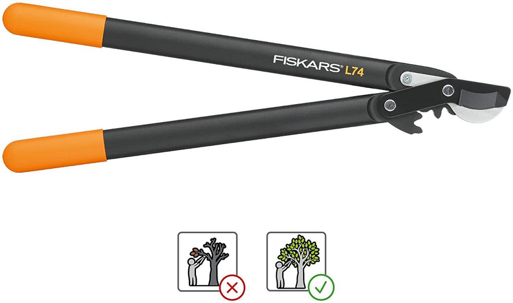 Площинний Гілкоріз із загнутими лезами Fiskars (M) "L74" (1000582/112290) Неіржавка сталь Нововолинськ - фото 2