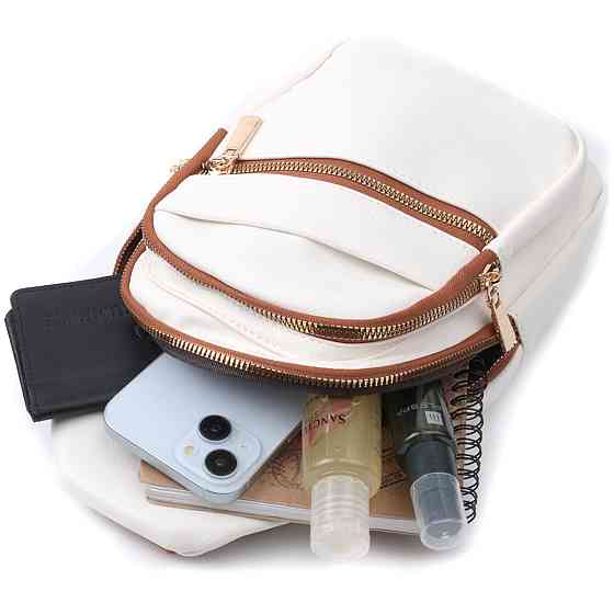 Стильная женская сумка с одной лямкой через плечо из экокожи Белый (Vintage) Киев