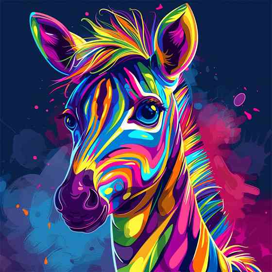 Алмазна мозаїка "Яскрава зебра" BH032 неповна викладка 25х25 см Вінниця