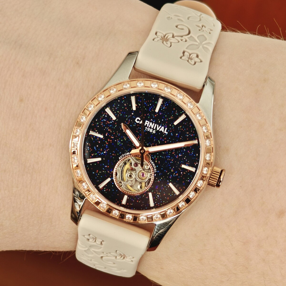 Часы женские механические Carnival Lady Elite Beige Flower (2 ремешка) Киев - изображение 16