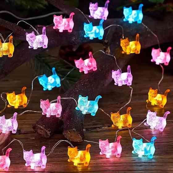 Гірлянда Коти 1,7 м 20 LED, світлодіодна гірлянда на батарейках для кімнати та декору Київ