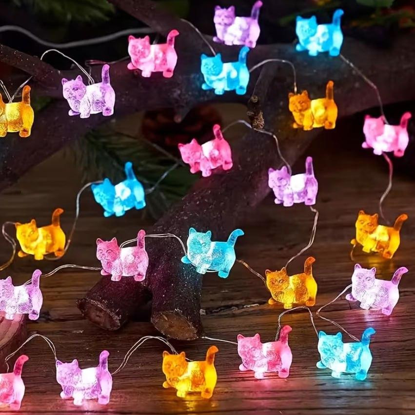 Гірлянда Коти 1,7 м 20 LED, світлодіодна гірлянда на батарейках для кімнати та декору Київ - фото 1