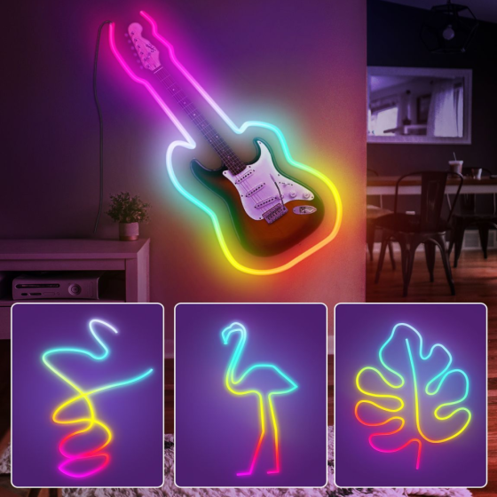 Розумна неонова стрічка RGB від USB, 5м, з Bluetooth + Пульт, SFK-11 / Гнучкий неон / Гнучка світлодіодна стрічка Київ