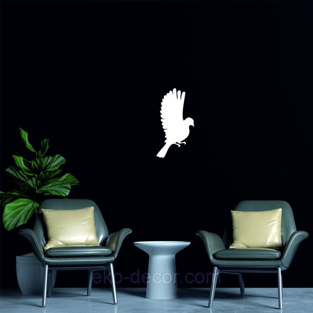 Декоративное настенное Панно «Птичка» Декор на стену(цена за 1шт) 30*16 см, Белый Киев - изображение 6