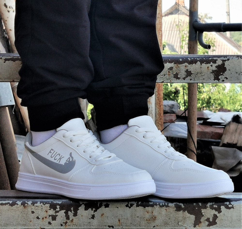 Кроссовки Nike Белые Мужские Форсы Найк FUCK (размеры: 40,41,42,43,44) Днепр - изображение 7