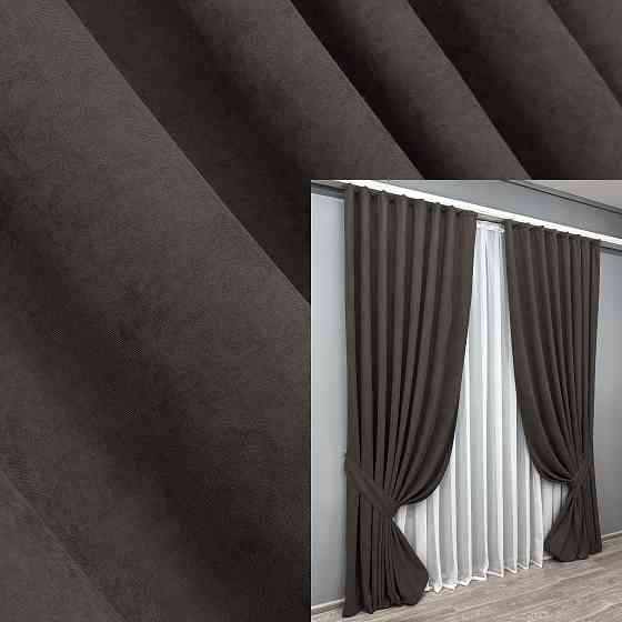 Комплект готовых штор VR-Textil Микровелюр Petek YL № 1892ш Венге 200х290 см 2 шт (32-275) Киев