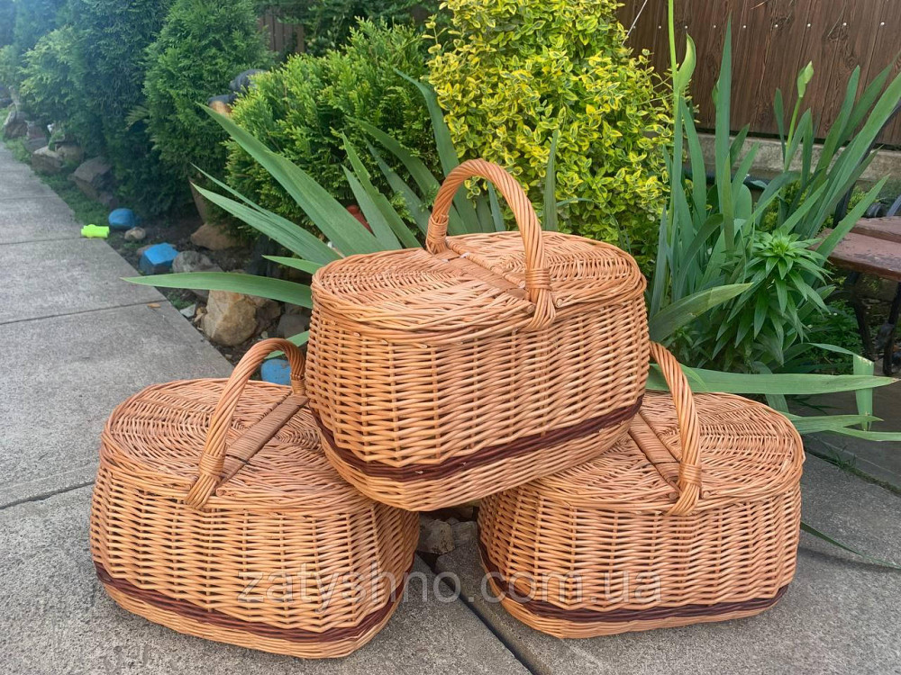 Корзина пикниковая овальная с ручкой Киев - изображение 5