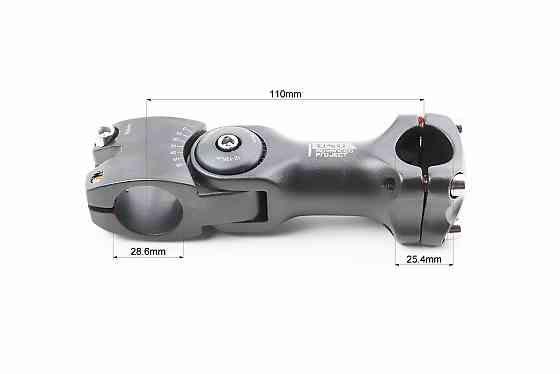 Винос керма MTB регульований 28,6x25,4х110мм, алюмінієвий, чорний AS-822 Київ