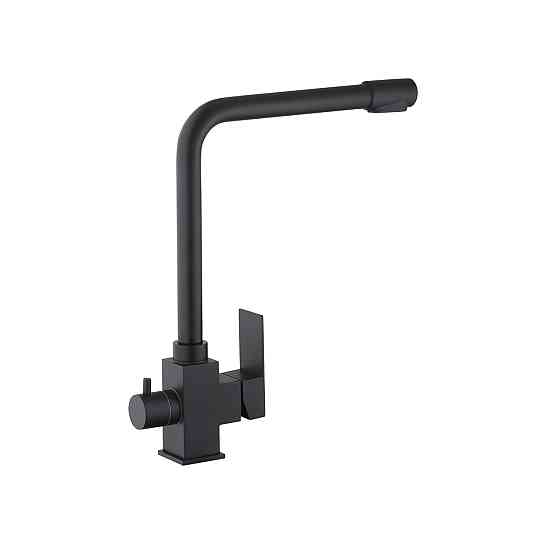 Змішувач для кухні з підключенням до фільтра Kroner KRP Edelstahl Kubus - SCH03810 чорний Київ