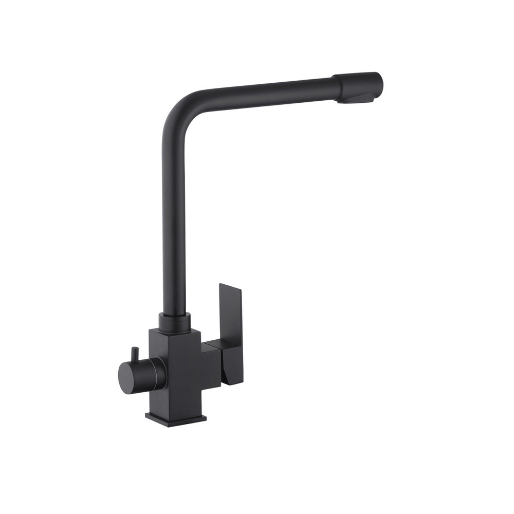 Смеситель для кухни с подключением к фильтру Kroner KRP Edelstahl Kubus - SCH03810 черный Киев - изображение 3
