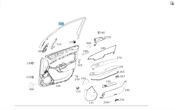 Mercedes-Benz  A1667270278 9051 Обшивка рами вікна передніх правих дверей чорна ML/GLE W166 GL/GLS X166 Одеса