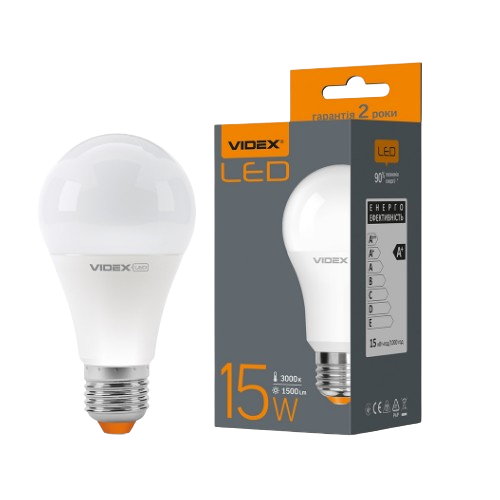 Лампа A65e 15W E27 3000K 220V LED Videx Житомир