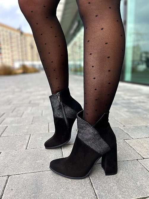 Nivelle Черевики жіночі NIVELLE чорні натуральна замша каблук 9см размеры 35р.36р.37р.38р. (361 Коломия - фото 9
