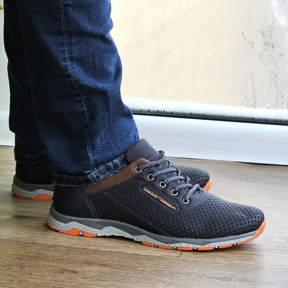 Мужские Мокасины Летние Чёрные Кроссовки Сеточка (размеры: 40,41,42,43,44) Видео Обзор - 576-2 Днепр - изображение 10