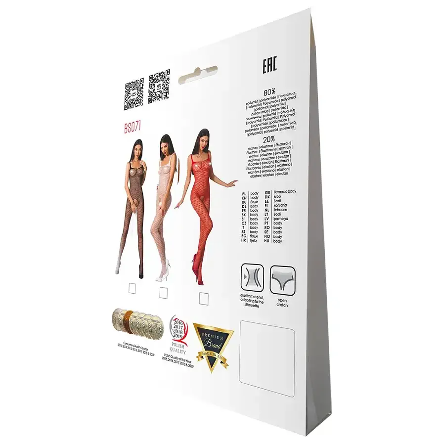 Бодістокінг Passion BS071 white, комбінезон на бретелях Львів - фото 6