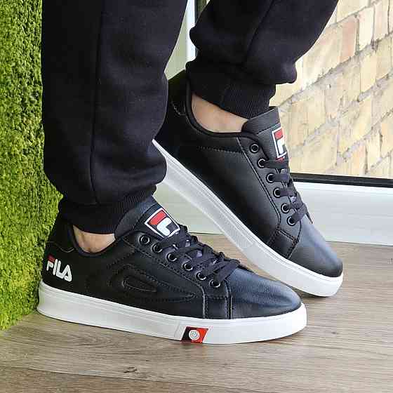 Мужские Кроссовки FILA Черные Белые Кеды Фила Кожаные (размеры: 40,41,42,43,44) Видео Обзор Днепр