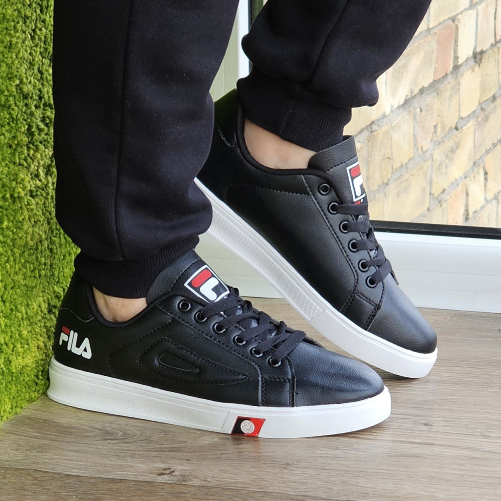 Чоловічі Кросівки FILA Чорні Білі Кеди Філа Шкіряні (розміри: 40,41,42,43,44) Відео Огляд Дніпро - фото 2