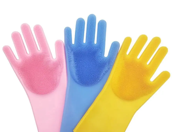Чудо-рукавички для прибирання та миття посуду, раковин, ванни, меблів зі щіткою Kitchen Gloves 5511 Одеса - фото 3