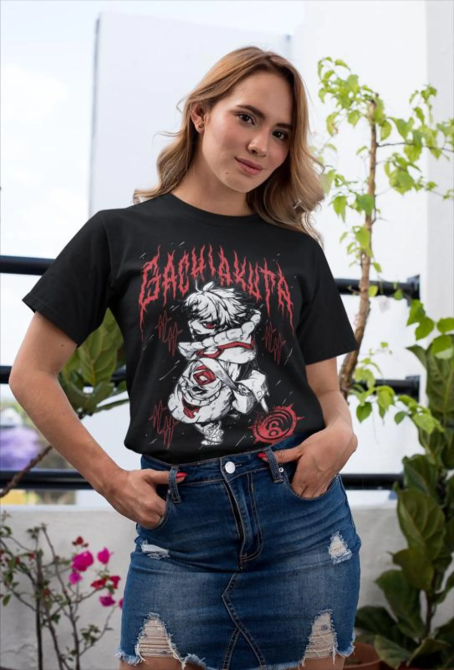 Футболка для хлопчика з аніме принтом Гакхіакута Томе Джапанесе Хоррор оверсайз (зріст від 165 до 180) Чорний AnimeJ0712m Дніпро - фото 3