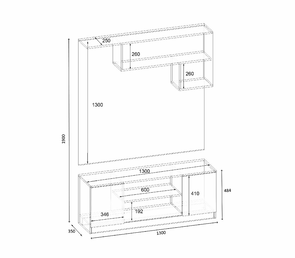 Прихожая ГКШ-10, Дуб Шамоні Світлий, 1300/350/1900 Львов - изображение 3