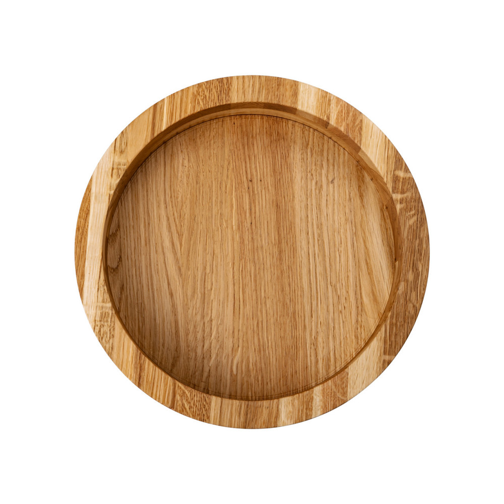 Дерев'яна миска для подачі 22 см глибока з дуба B2W220180 Коломыя - изображение 1